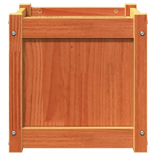 vidaXL plantekasse 40x40x40 cm massivt fyrretræ gyldenbrun -  Plantekrukker