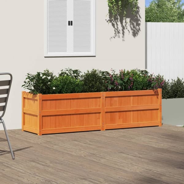vidaXL Odlingslåda vaxbrun 180x50x50 cm massiv furu - Krukor & odlingslådor