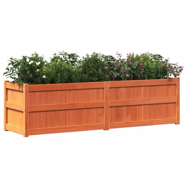 vidaXL Odlingslåda vaxbrun 180x50x50 cm massiv furu - Krukor & odlingslådor