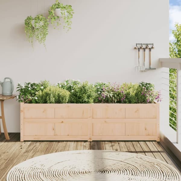 vidaXL Ulkokukkalaatikko 180x50x50 cm täysi mänty - Kukkaruukut & istutuslaatikot