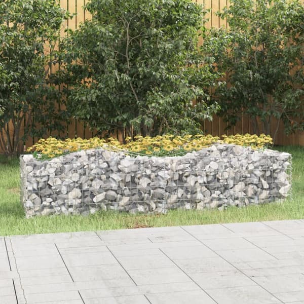 vidaXL Kivikori/kukkalaatikko 200x50x50 cm galvanoitu rauta -  Kukkaruukut & istutuslaatikot