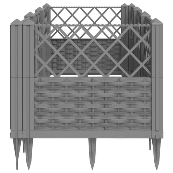 vidaXL plantekasse med spyd 123,5x43,5x43,5 cm PP lysegrå - Plantekrukker