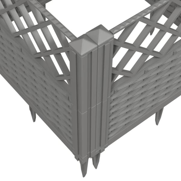 vidaXL plantekasse med spyd 123,5x43,5x43,5 cm PP lysegrå -  Plantekrukker
