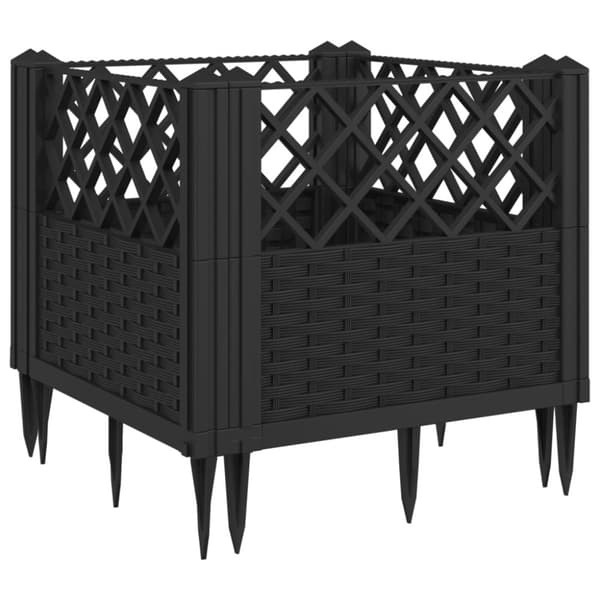 vidaXL Odlingslåda med piggar svart 43,5x43,5x43,5 cm PP -  Krukor & odlingslådor