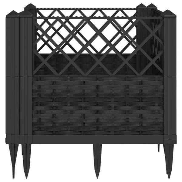 vidaXL Odlingslåda med piggar svart 43,5x43,5x43,5 cm PP -  Krukor & odlingslådor