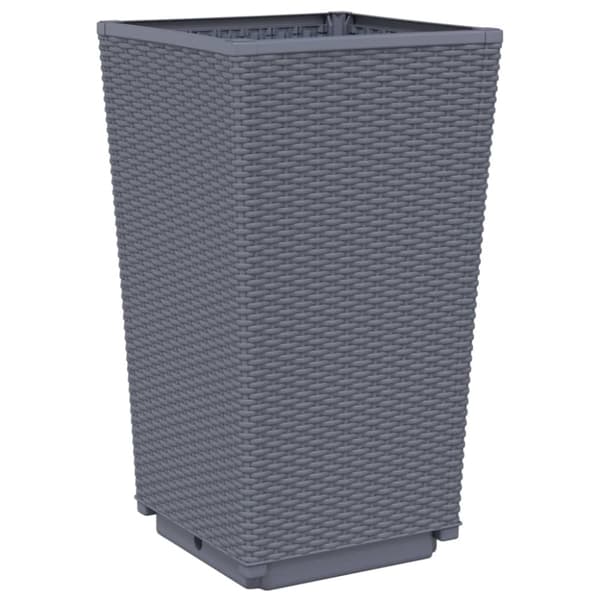 vidaXL plantekurve 2 stk. 32,5x32,5x57 cm PP grå -  Plantekrukker