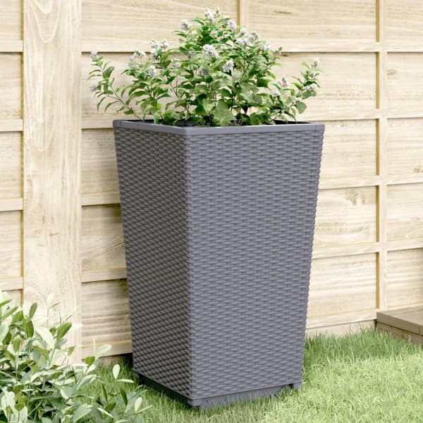 vidaXL plantekurve 2 stk. 32,5x32,5x57 cm PP grå -  Plantekrukker