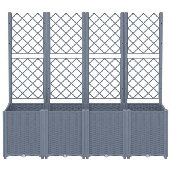 vidaXL plantekasse med espalier 160x40x140 cm PP grå -  Plantekrukker