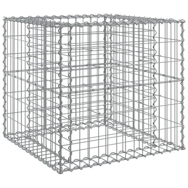 vidaXL gabionkurv 70x70x65 cm galvaniseret jern sølvfarvet -  Plantekrukker