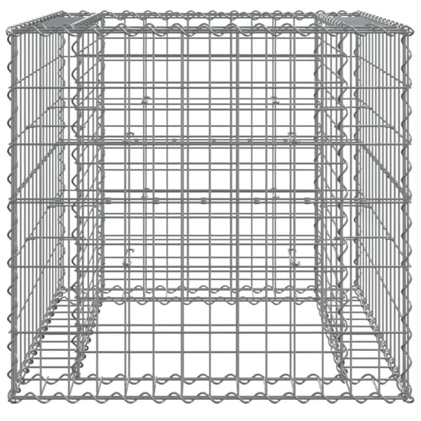 vidaXL gabionkurv 70x70x65 cm galvaniseret jern sølvfarvet -  Plantekrukker