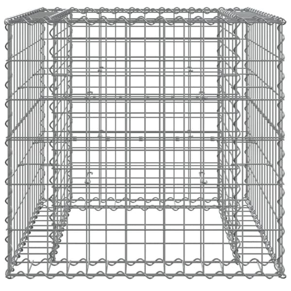 vidaXL gabionkurv 70x70x65 cm galvaniseret jern sølvfarvet -  Plantekrukker