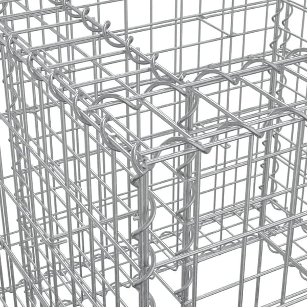 vidaXL gabionkurv 70x70x65 cm galvaniseret jern sølvfarvet -  Plantekrukker