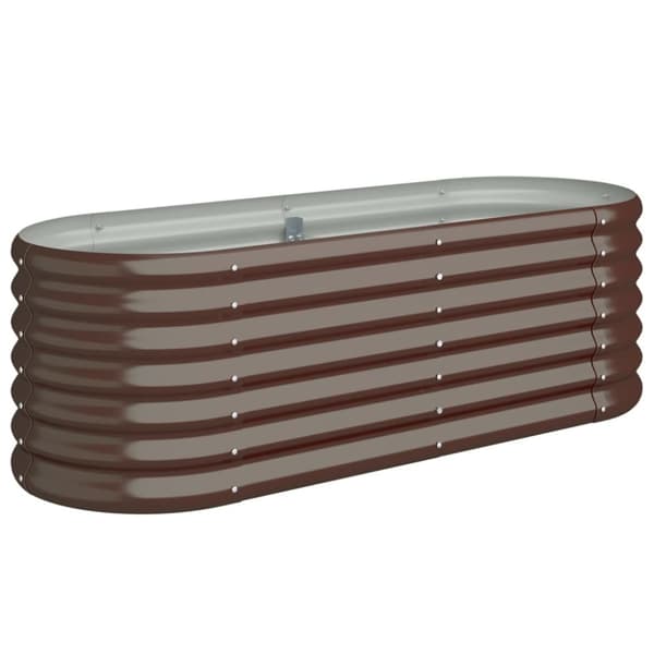 vidaXL Odlingslåda pulverlackerat stål 114x40x36 cm brun -  Krukor & odlingslådor