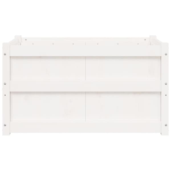 vidaXL plantekasse 90x50x50 cm massivt fyrretræ hvid - Plantekrukker