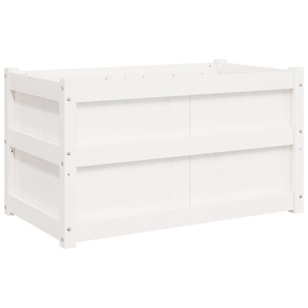 vidaXL plantekasse 90x50x50 cm massivt fyrretræ hvid - Plantekrukker