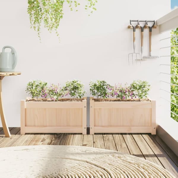 vidaXL plantekasser 2 stk. massivt fyrretræ -  Plantekrukker