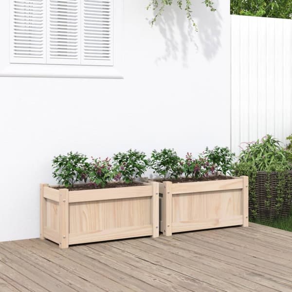 vidaXL plantekasser 2 stk. massivt fyrretræ - Plantekrukker