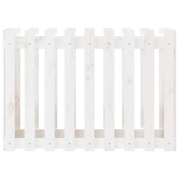 vidaXL højbed med stakitdesign 100x50x70 cm massivt fyrretræ hvid -  Plantekrukker