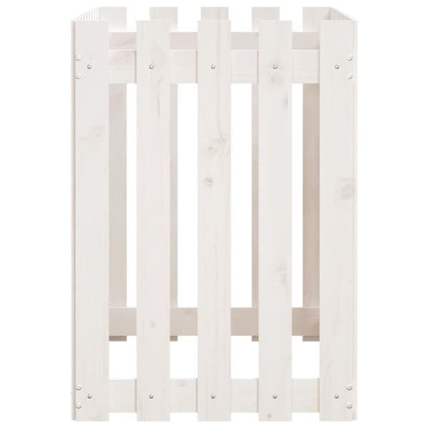 vidaXL højbed med stakitdesign 100x50x70 cm massivt fyrretræ hvid -  Plantekrukker