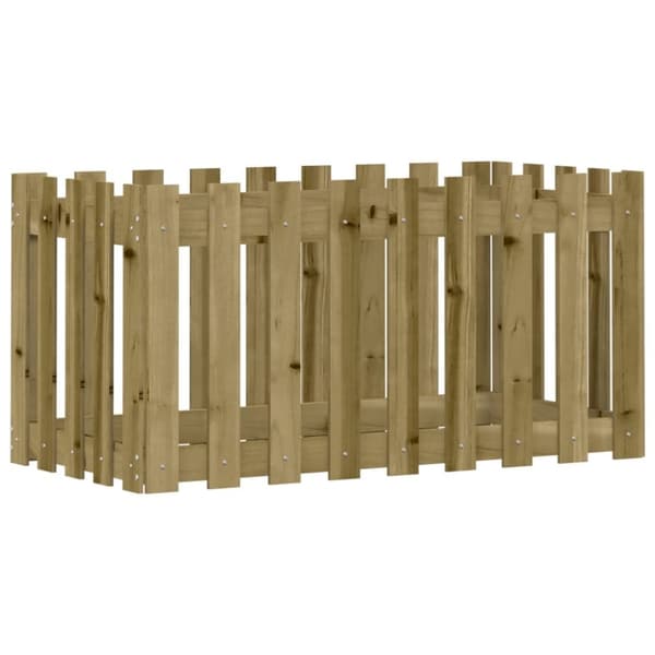 vidaXL højbed med stakitdesign 100x50x50 cm imprægneret fyrretræ -  Plantekrukker