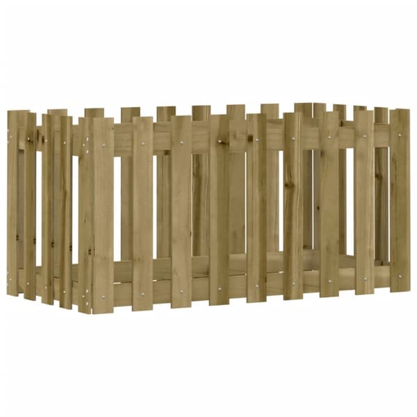 vidaXL højbed med stakitdesign 100x50x50 cm imprægneret fyrretræ -  Plantekrukker