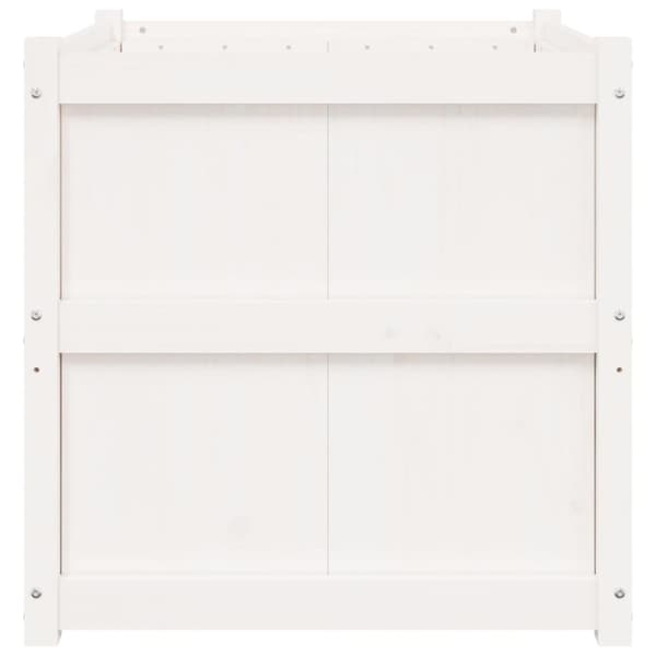 vidaXL plantekasse 70x70x70 cm massivt fyrretræ hvid - Plantekrukker