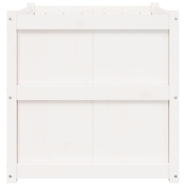 vidaXL plantekasse 70x70x70 cm massivt fyrretræ hvid - Plantekrukker