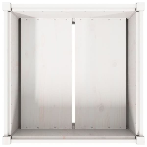 vidaXL plantekasse 70x70x70 cm massivt fyrretræ hvid - Plantekrukker