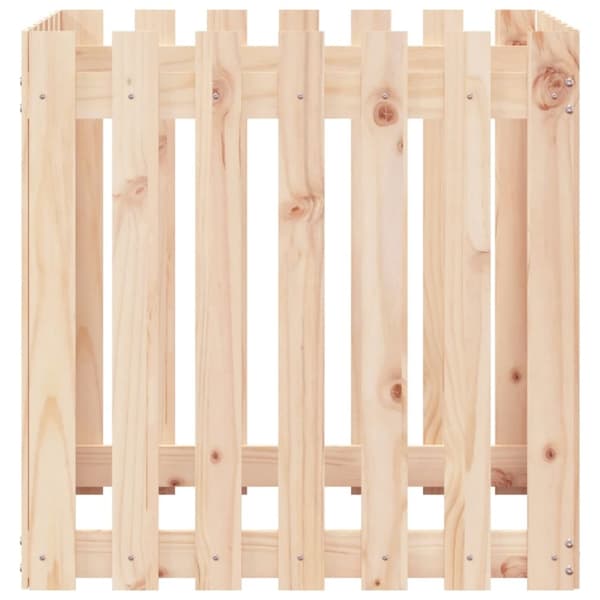 vidaXL plantekasse med stakitdesign 70x70x70 cm massivt fyrretræ - Plantekrukker
