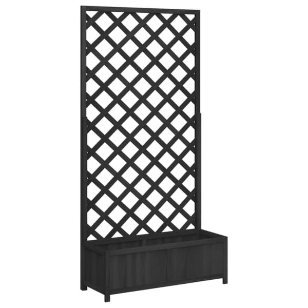 vidaXL plantekasse med espalier massivt grantræ sort -  Plantekrukker