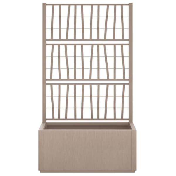 vidaXL Odlingslåda med spaljé ljusbrun 80x36x140 cm PP -  Krukor & odlingslådor