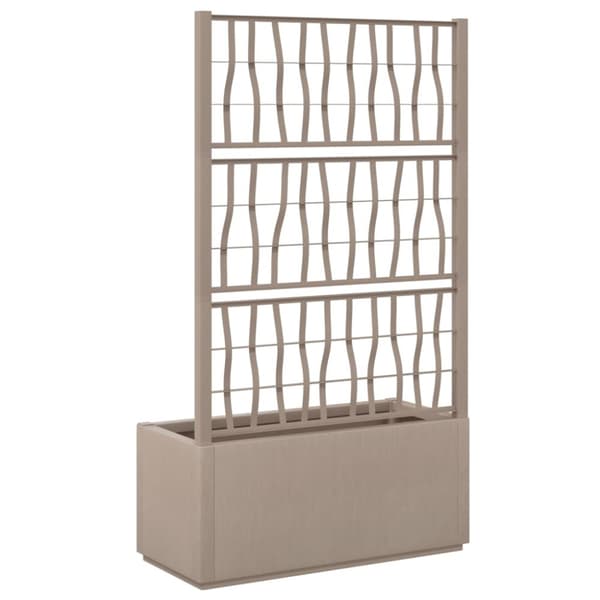 vidaXL Odlingslåda med spaljé ljusbrun 80x36x140 cm PP -  Krukor & odlingslådor