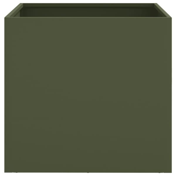 vidaXL Kukkalaatikko oliivinvihreä 49x47x46 cm kylmävalssattu teräs -  Kukkaruukut & istutuslaatikot