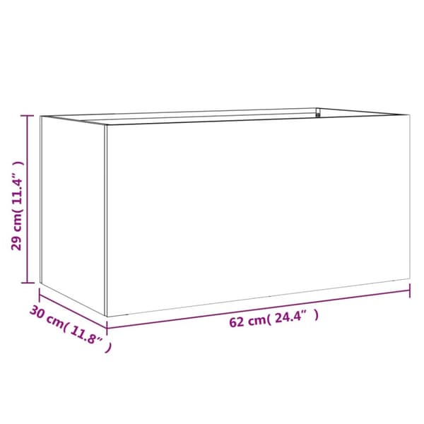 vidaXL Odlingslåda vit 62x30x29 cm kallvalsat stål -  Krukor & odlingslådor