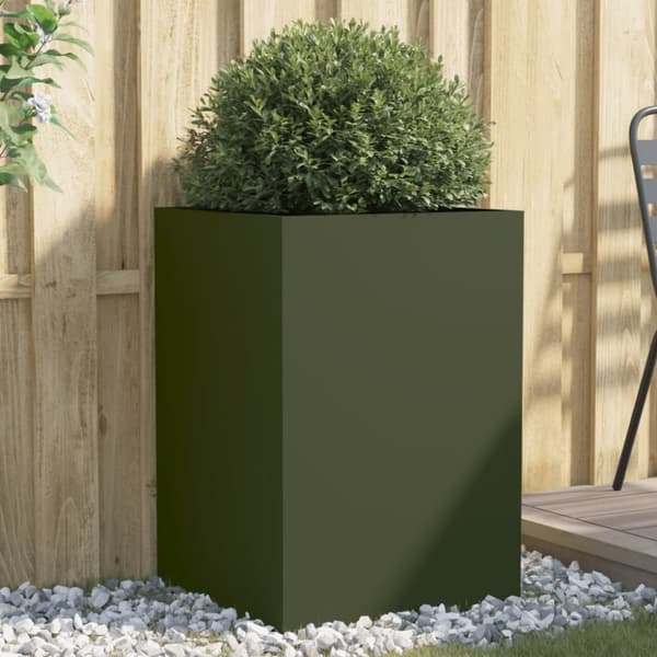vidaXL plantekasse 52x48x75 cm koldvalset stål olivengrøn -  Plantekrukker
