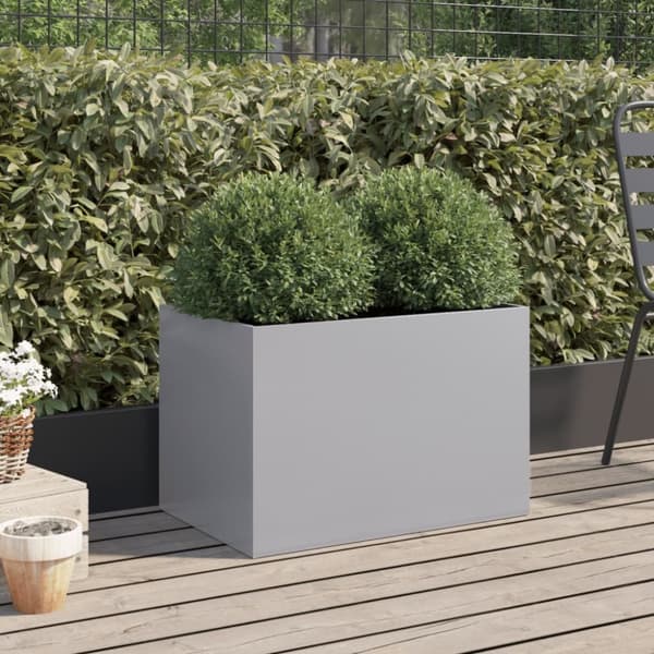 vidaXL Odlingslåda silver 62x40x39 cm galvaniserat stål -  Krukor & odlingslådor