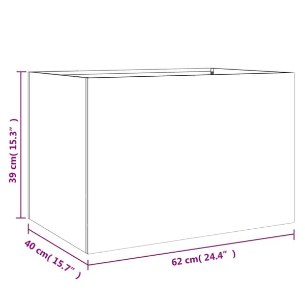 vidaXL Odlingslåda silver 62x40x39 cm galvaniserat stål - Krukor & odlingslådor