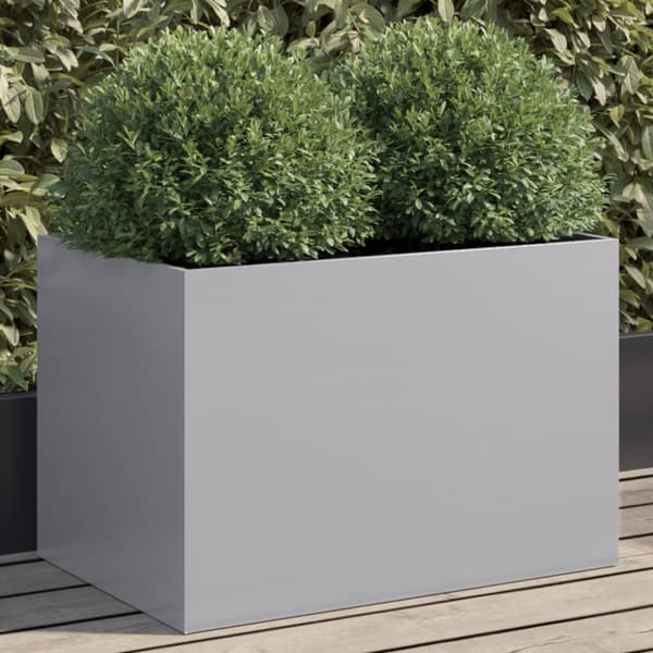 vidaXL Odlingslåda silver 62x40x39 cm galvaniserat stål - Krukor & odlingslådor