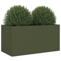 Miniatyrbillede 5 af 11: vidaXL plantekasse 62x30x29 cm koldvalset stål olivengrøn -  Plantekrukker