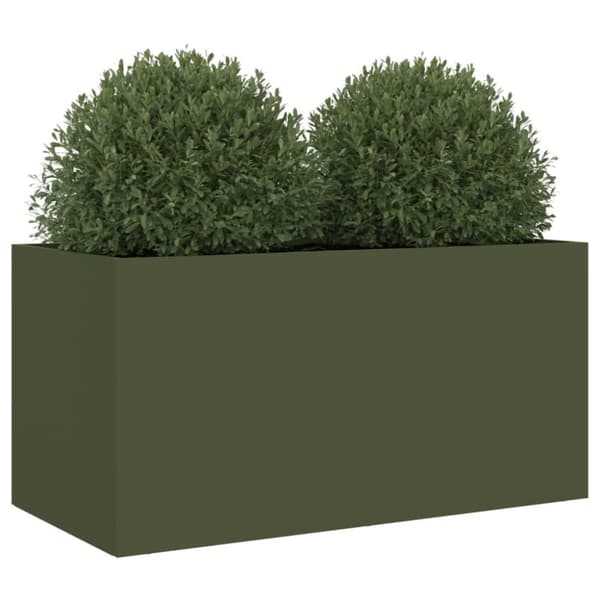 vidaXL plantekasse 62x30x29 cm koldvalset stål olivengrøn -  Plantekrukker