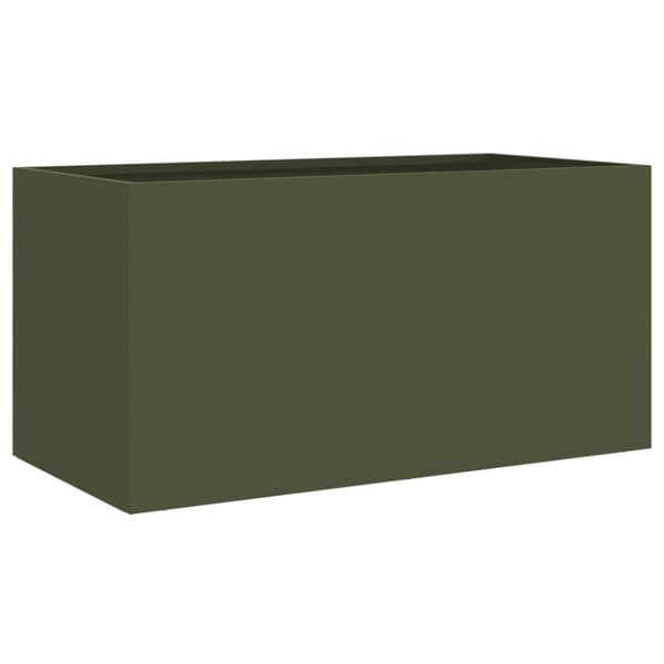 vidaXL plantekasse 62x30x29 cm koldvalset stål olivengrøn -  Plantekrukker