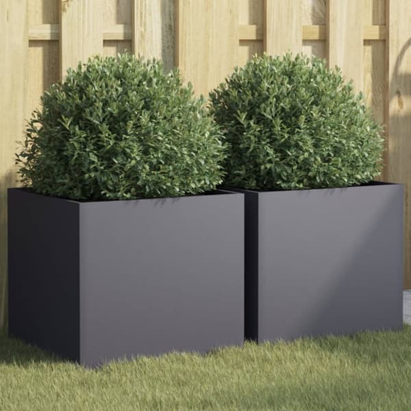 vidaXL plantekasser 2 stk. 42x40x39 cm koldvalset stål antracitgrå -  Plantekrukker