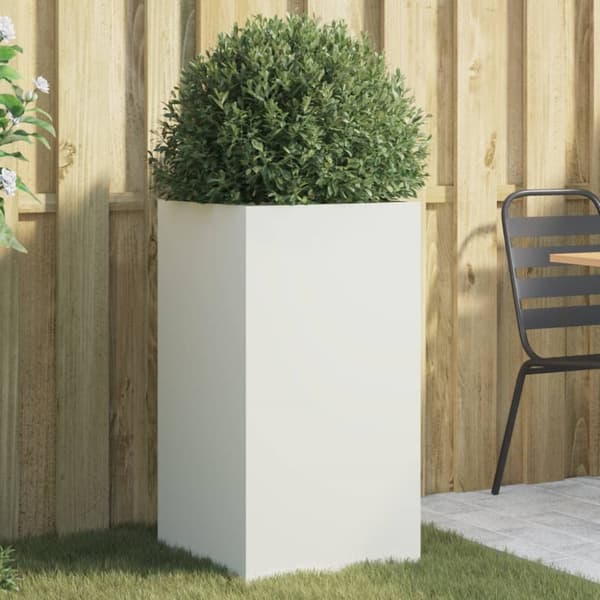vidaXL Odlingslåda vit 42x38x75 cm kallvalsat stål -  Krukor & odlingslådor