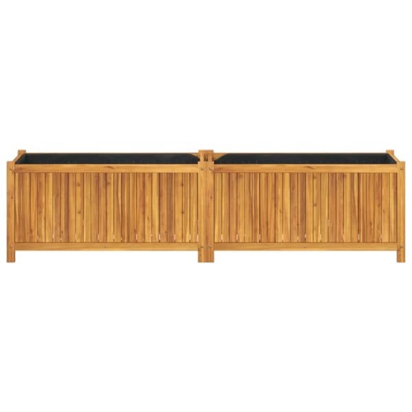 vidaXL Odlingslåda med foder 199x38,5x50 cm massivt akaciaträ - Krukor & odlingslådor