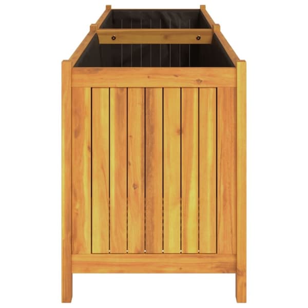 vidaXL Odlingslåda med foder 199x38,5x50 cm massivt akaciaträ - Krukor & odlingslådor