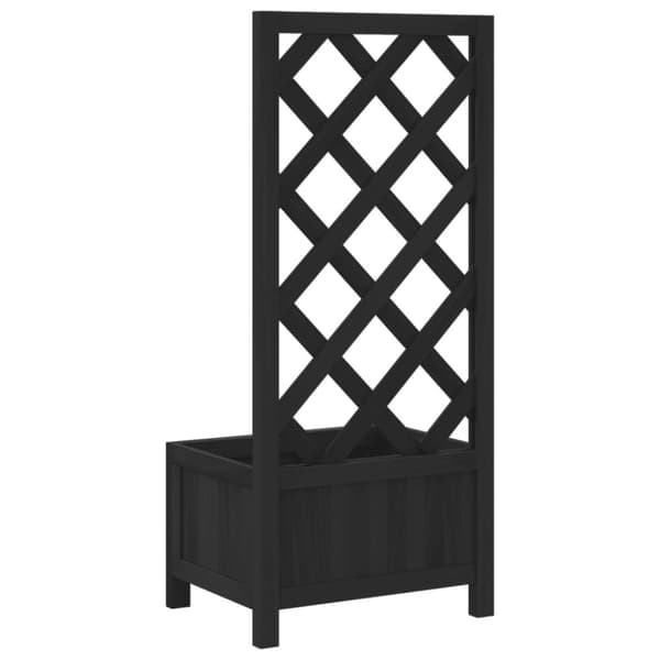 vidaXL plantekasse med espalier massivt grantræ sort -  Plantekrukker