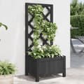 Miniatyrbillede 2 af 8: vidaXL plantekasse med espalier massivt grantræ sort -  Plantekrukker