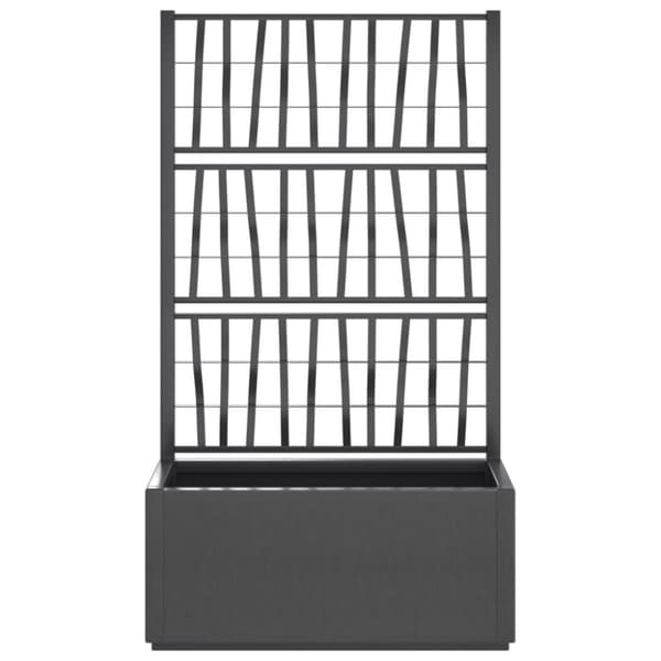 vidaXL plantekasse med espalier 80x36x140 cm PP mørkegrå -  Plantekrukker