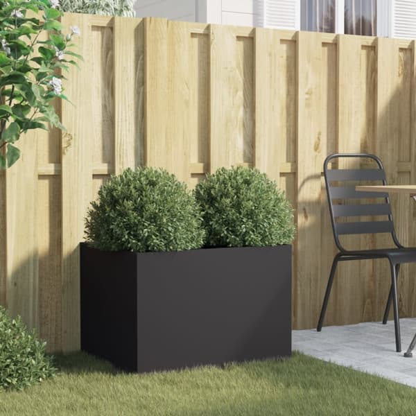 vidaXL plantekasse 62x47x46 cm koldvalset stål sort -  Plantekrukker