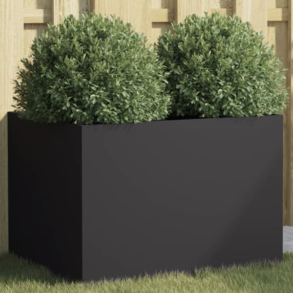 vidaXL plantekasse 62x47x46 cm koldvalset stål sort -  Plantekrukker